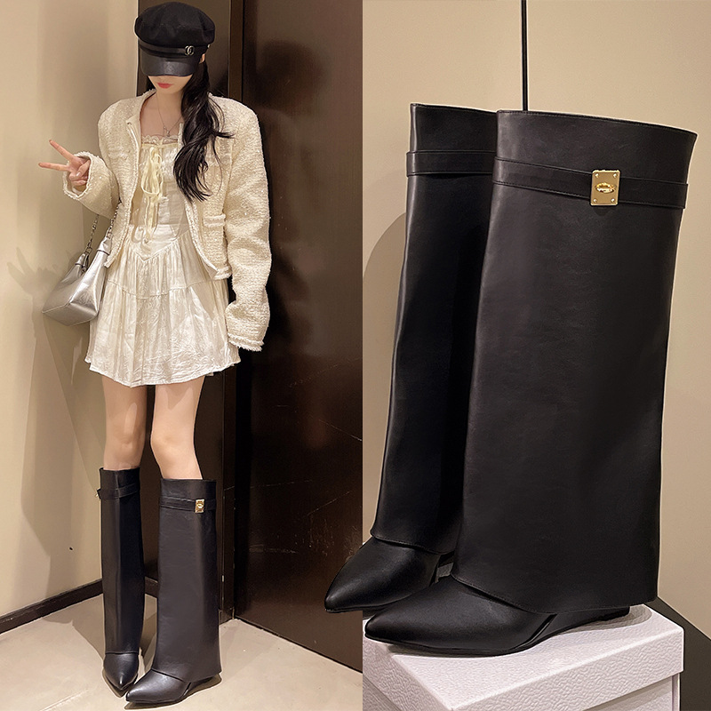 Mid-calf Boots Chunky Heel Bootie-style For Women