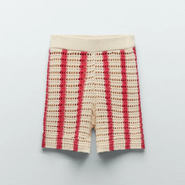 Vintage Knitted Contrast Color Cardigan Jacket Shorts - Shop at LoveMi