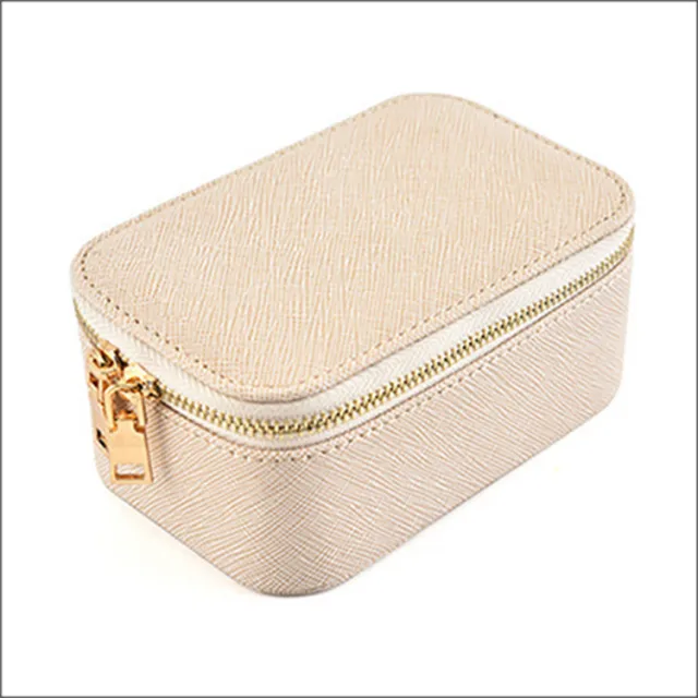 Ear Studs Earrings Necklace Pu Jewelry Box Beige - Shop at LoveMi