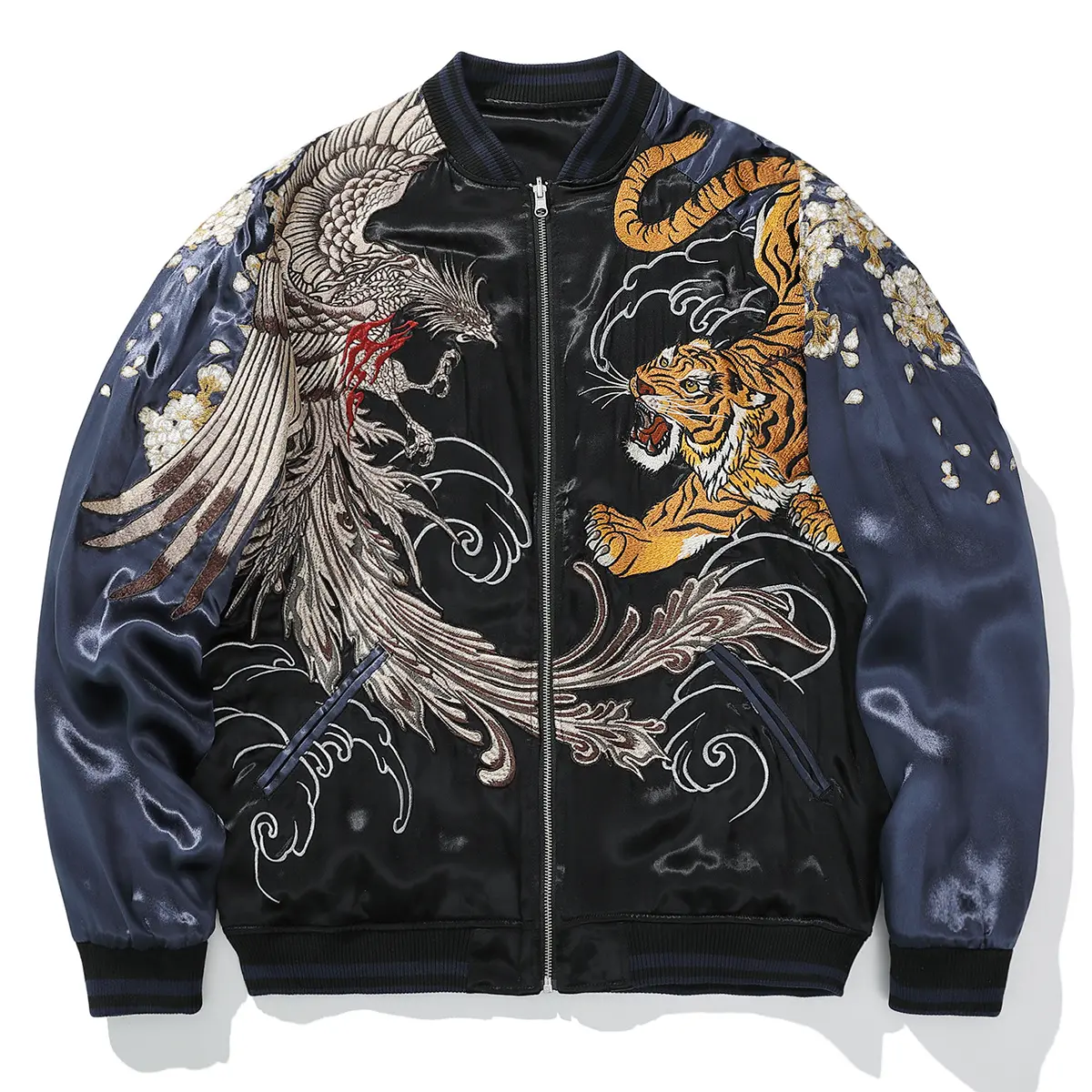 Mens Loose Fit Polyester Embroidered Chinese Style