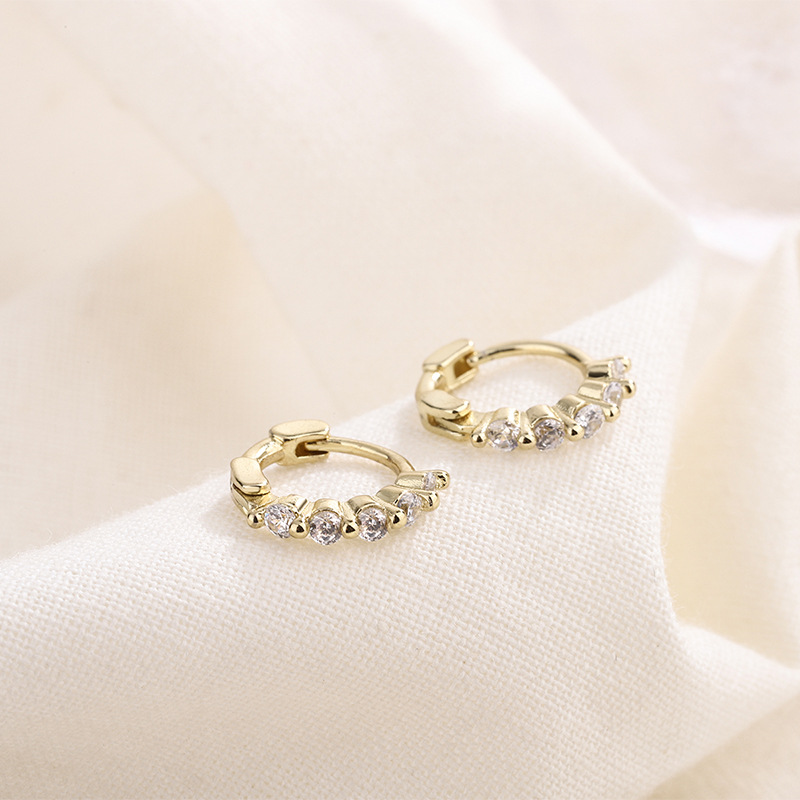 Korean-style Elegant Stone-Inlaid Earring Set Of Four Styles