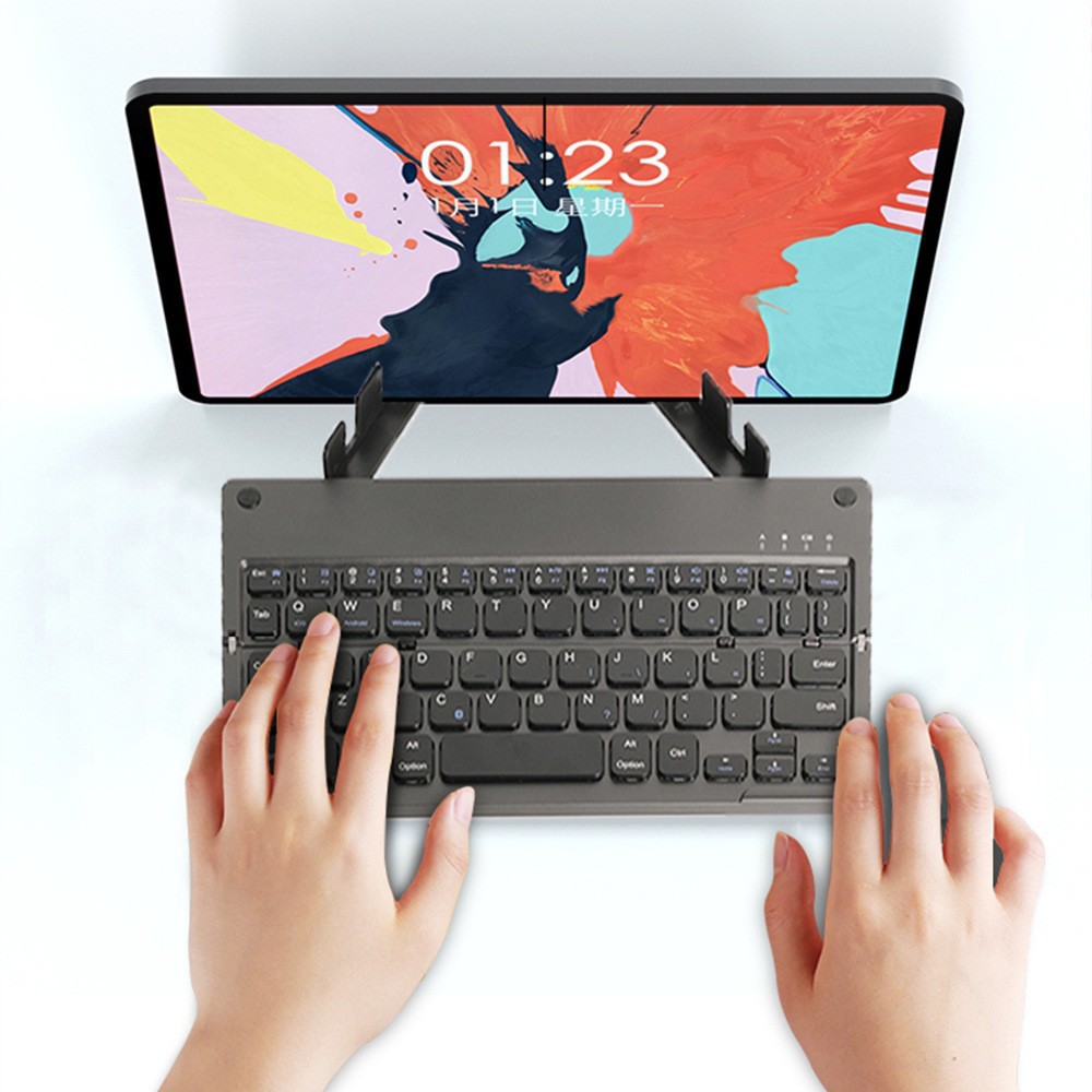 Foldable Wireless Bluetooth Keyboard Stand Portable Mini