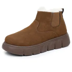 Shoes Women Winter New Ladies Fleece Lined Thick - Coffee - View 1