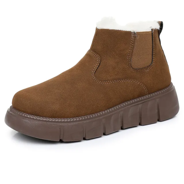 Shoes Women Winter New Ladies Fleece Lined Thick Coffee - Shop at LoveMi