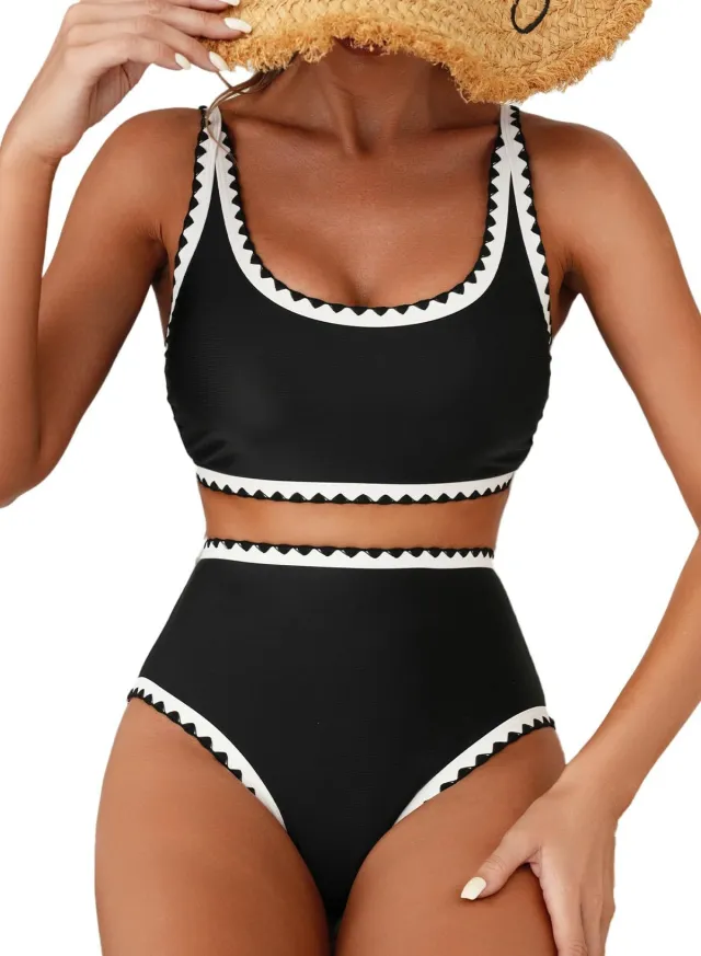 Fashion Paisley Pattern Floral Edge Sexy Bikini Swimsuit Floral - Shop at LoveMi