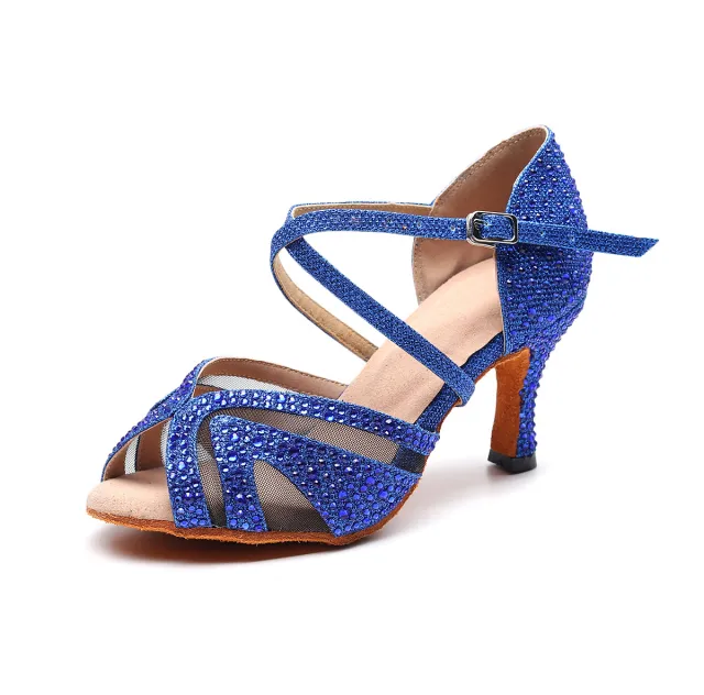 Women's Thick Soft Soled Latin Dance Shoes Blue - Shop at LoveMi