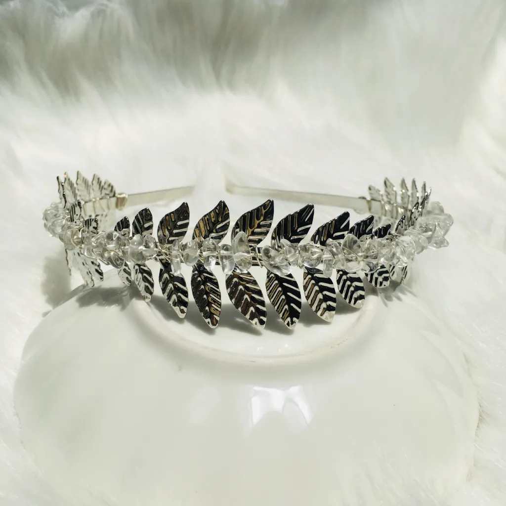 Natural Crystal Hairpin Creative Handmade DIY - Silver White Crystal