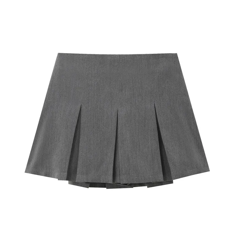 European And American Suit Pleated Skirt A- Line Sweet - Dark Gray