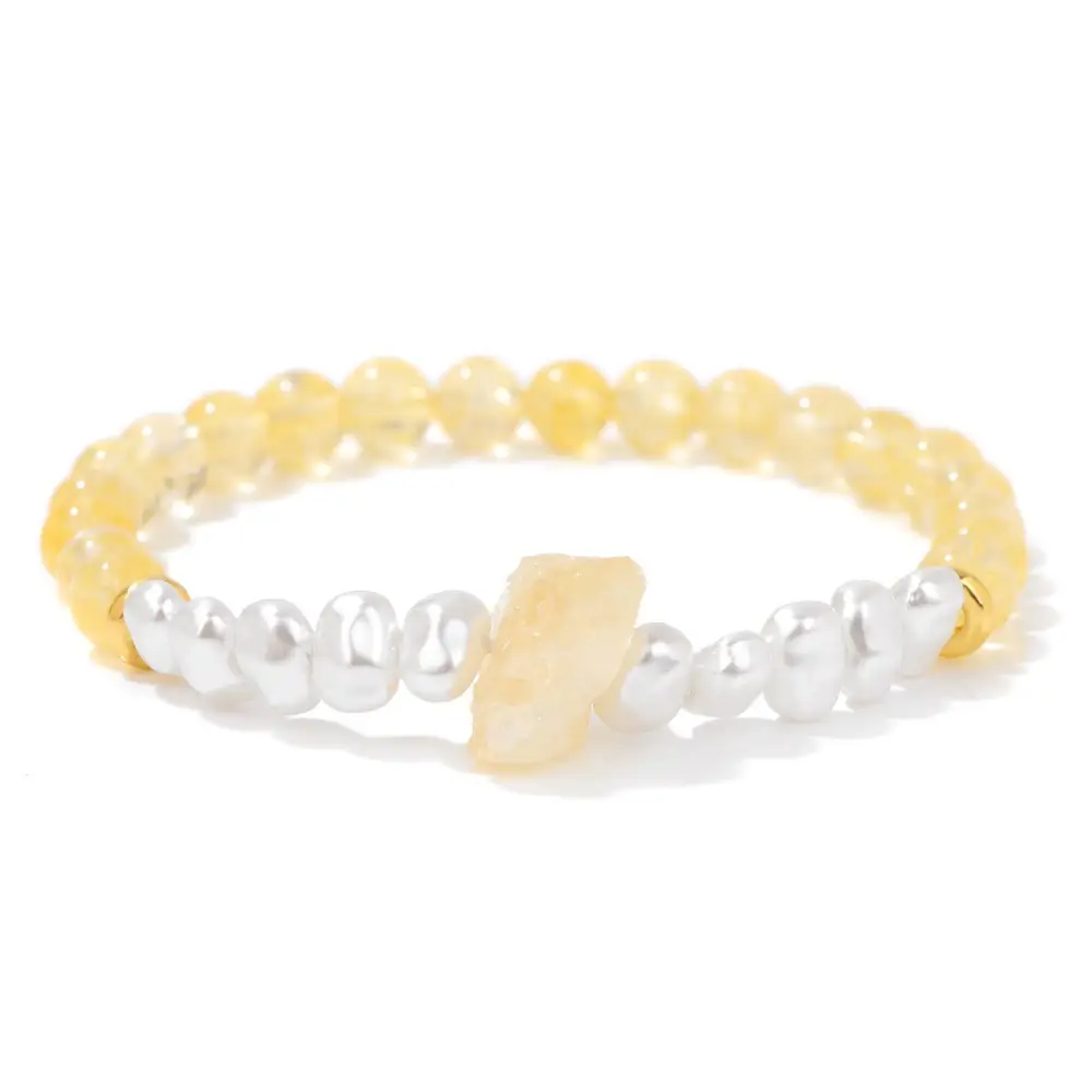 Women's Natural Imitation Sunstone Amethyst Bead Bracelet