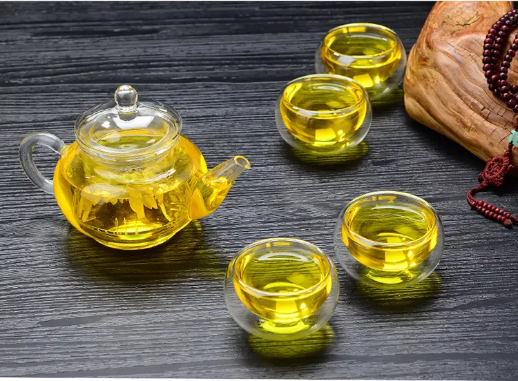 Thickened Borosilicate Glass Tea Set Teapot