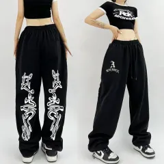 American Style Sports Loose Drawstring Design Sense Niche Hip Hop Pants - Black - View 1