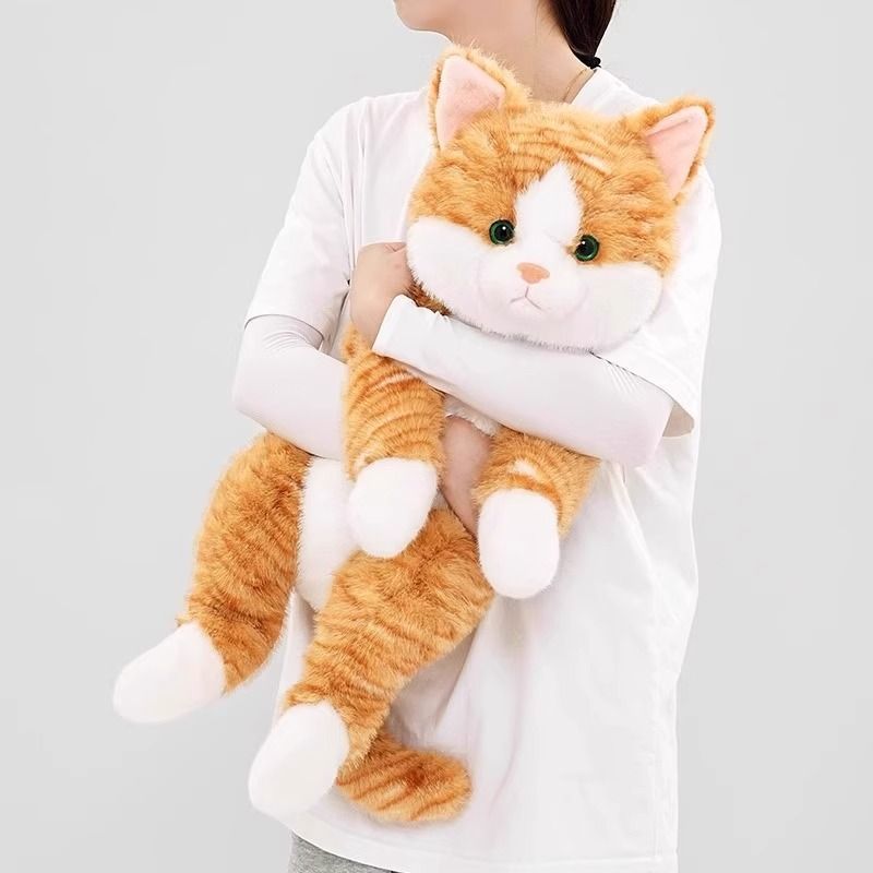 Simulation Cat Cute Cuddly Cat Doll Plush Toy Childrens Sleep Companion Soothing Hug Pillow