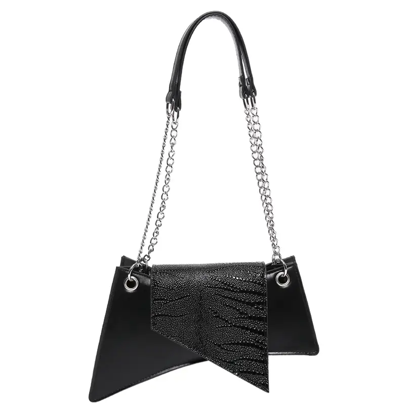 Stone Pattern Patent Leather Glossy New Square Pouch Women