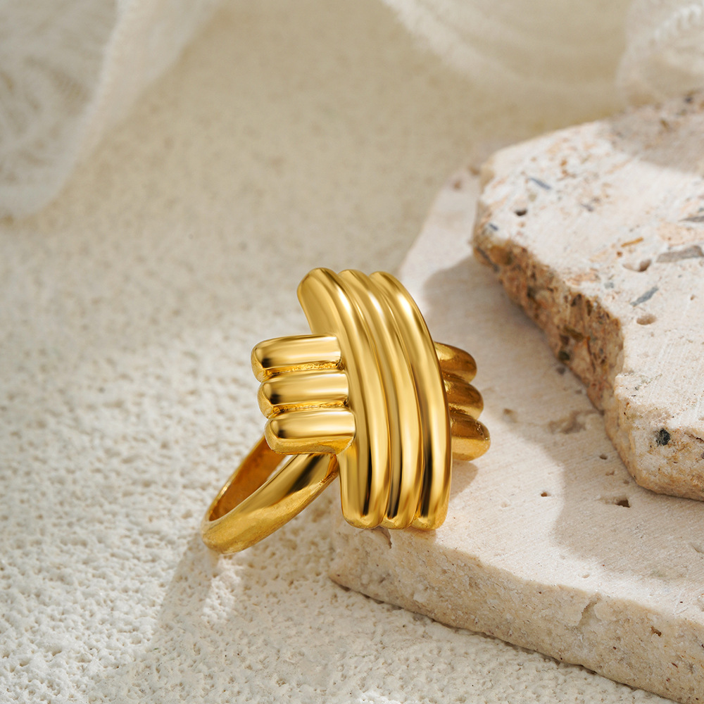 Europe And America Creative Metal Geometry Ring Advanced Sense High Profile Retro