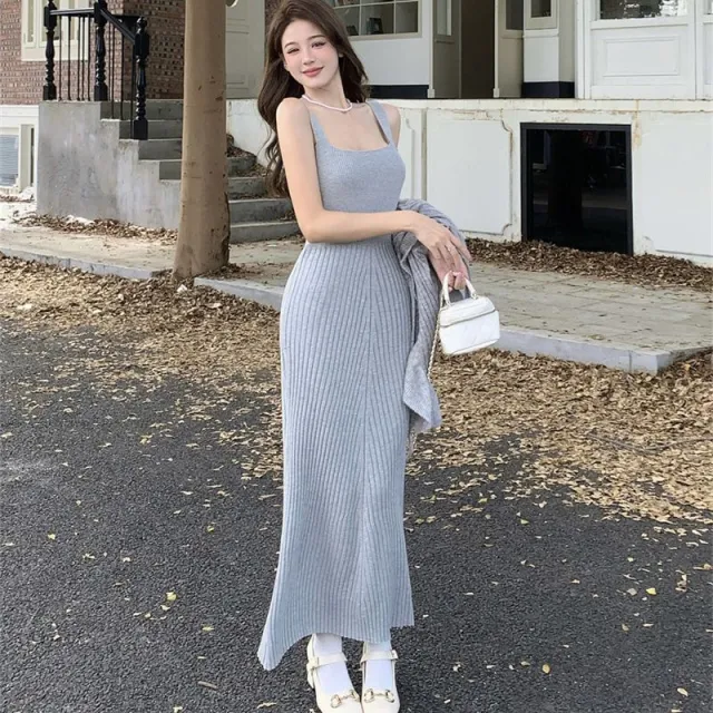 Women's Autumn And Winter Gentle Bell Sleeve Knitted Cardigan Dress Xl - Shop at LoveMi