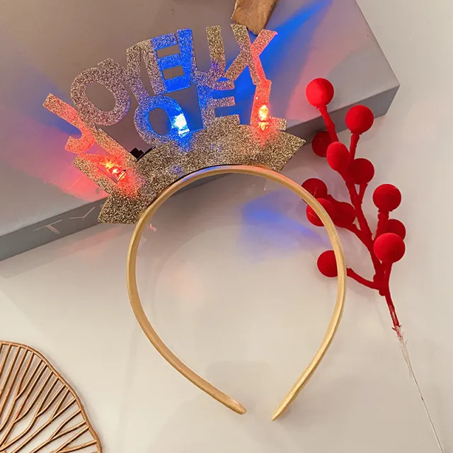 Christmas With Light Headband Snowflake Women's 20 Gold Pink Letters - Shop at LoveMi