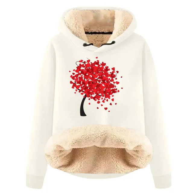 European And American Hooded Sweater Fleece Lined Padded Warm Keeping Loose Hooded Pullover 5 Style - Shop at LoveMi