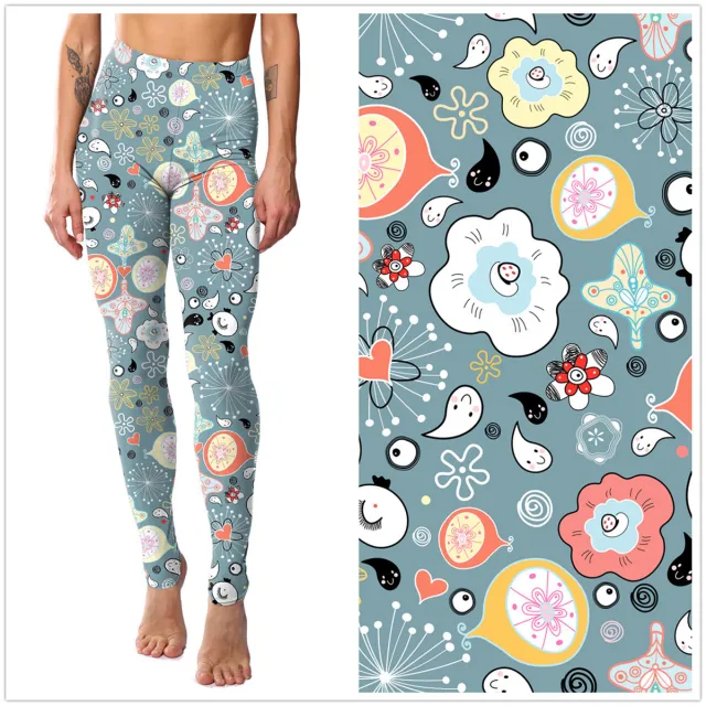 Personalized Digital Printing Kitten Leggings Green - Shop at LoveMi