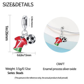 Football DIY Bead Pendant Bracelet Accessories