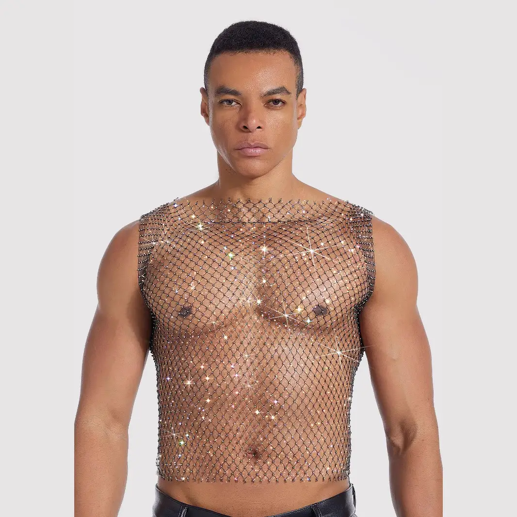 Men's Fashion Personality Hollow Out Vest Top