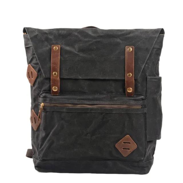 Large Capacity Waterproof Canvas Backpack Black - Shop at LoveMi