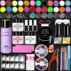 Acrylic Powder Crystal Liquid White French Nail Tip 42 Colors Dance Suits Bottom Rubber Seal Layers - Zh19795 - View 1