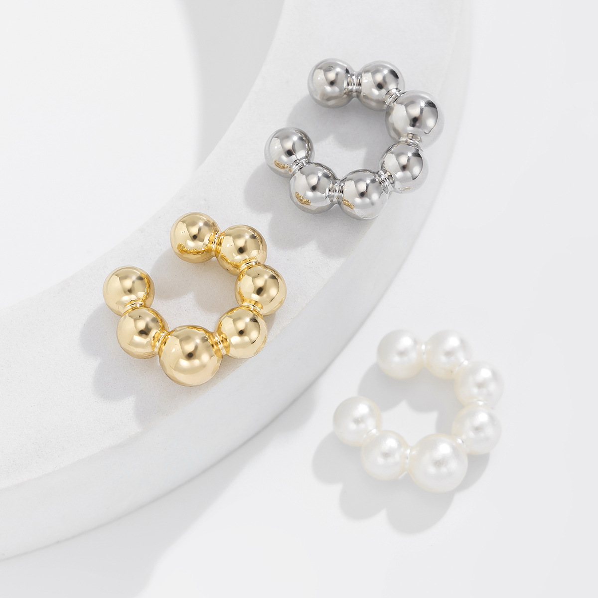 Fashion No Pierced Pearl 3-piece Set