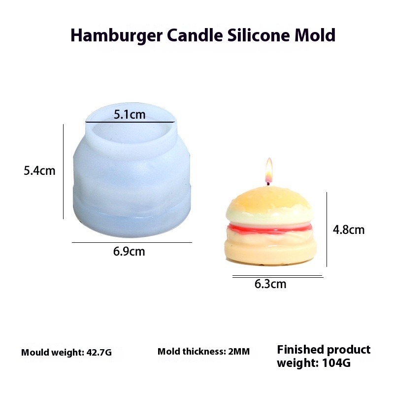 Hamburger Candle Silicone Mold