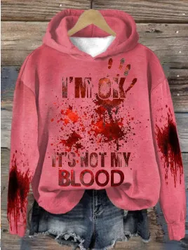 Women's Loose Sweater 3D Letters Printed Hoodie - Lbw230626620