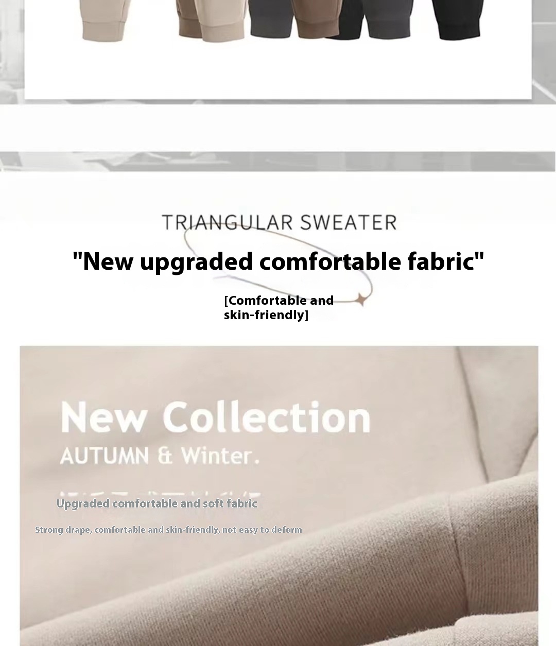 Winter Elastic Waist Trendy Sweatpants Loose Straight Trousers Japanese Style Simple