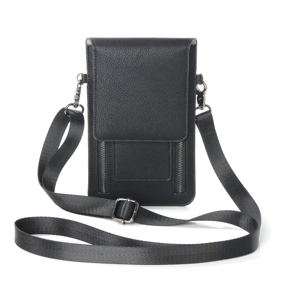 Title 6, XS 876P Leder Crossbody Case mit Doppel-Reißver...