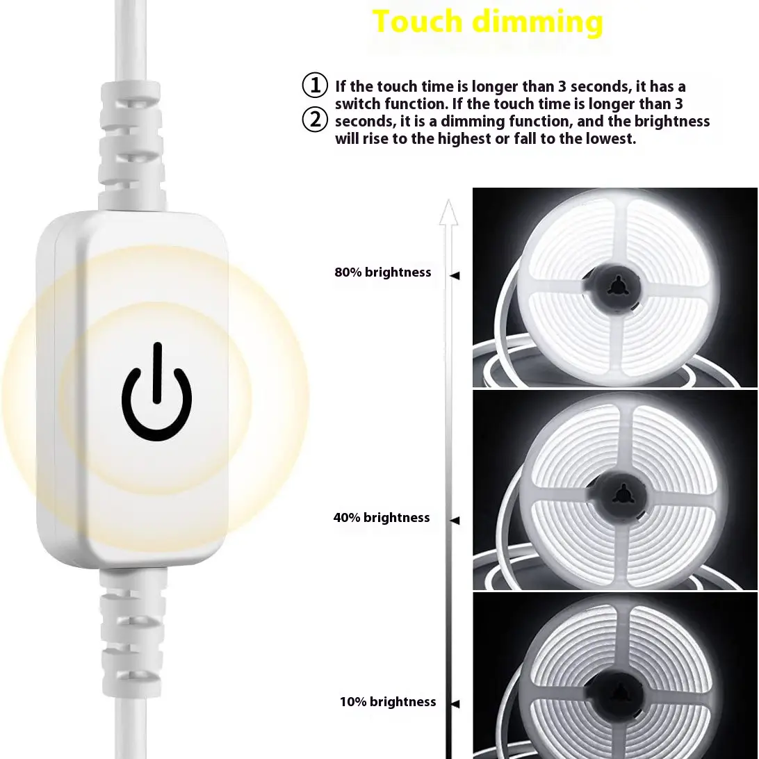 Touch Neon Light With Silicone Flexible Waterproof Lambency Mirror Side Filling Touch Light