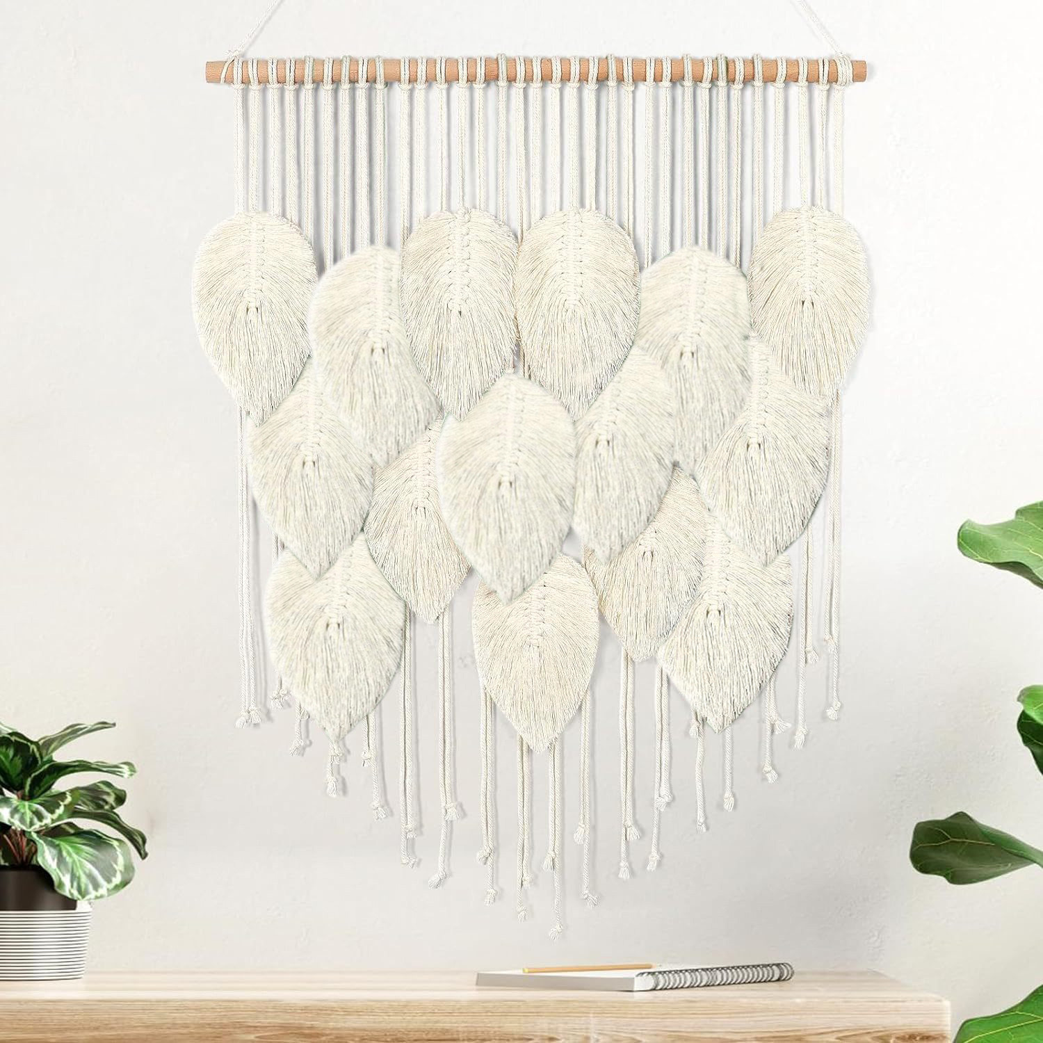 Handwoven Leaf Tassel Wall Hanging, picture 8 of 12