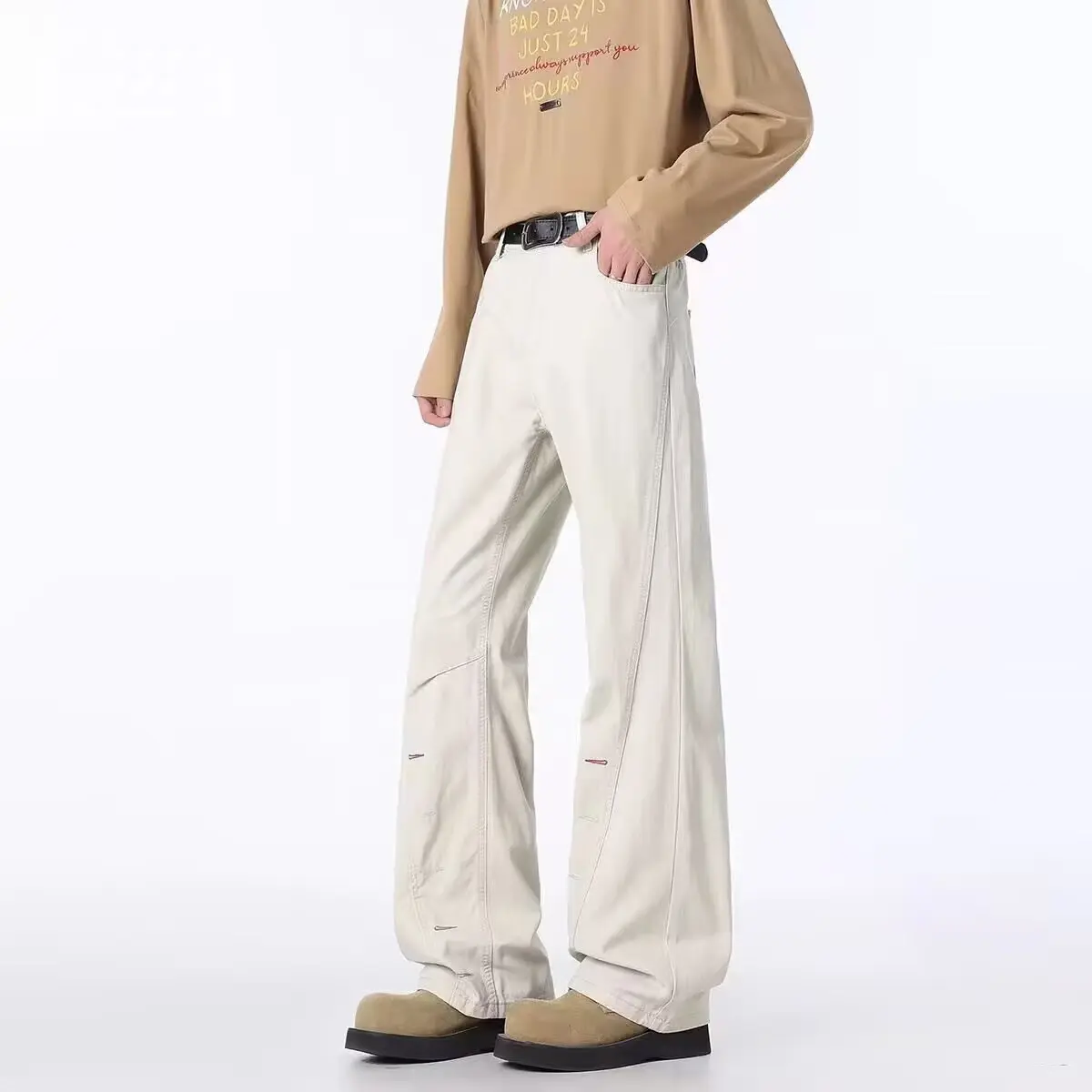 Button-fly Side-zip Bootcut Jeans