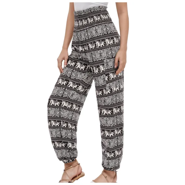 Women's Striped Digital Floral Print Casual Jumpsuit Black - Shop at LoveMi