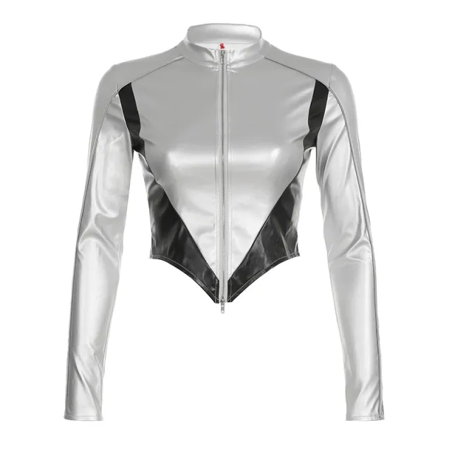 Future Sense Mechanical Style Multi color Coat Women Silver - Shop at LoveMi