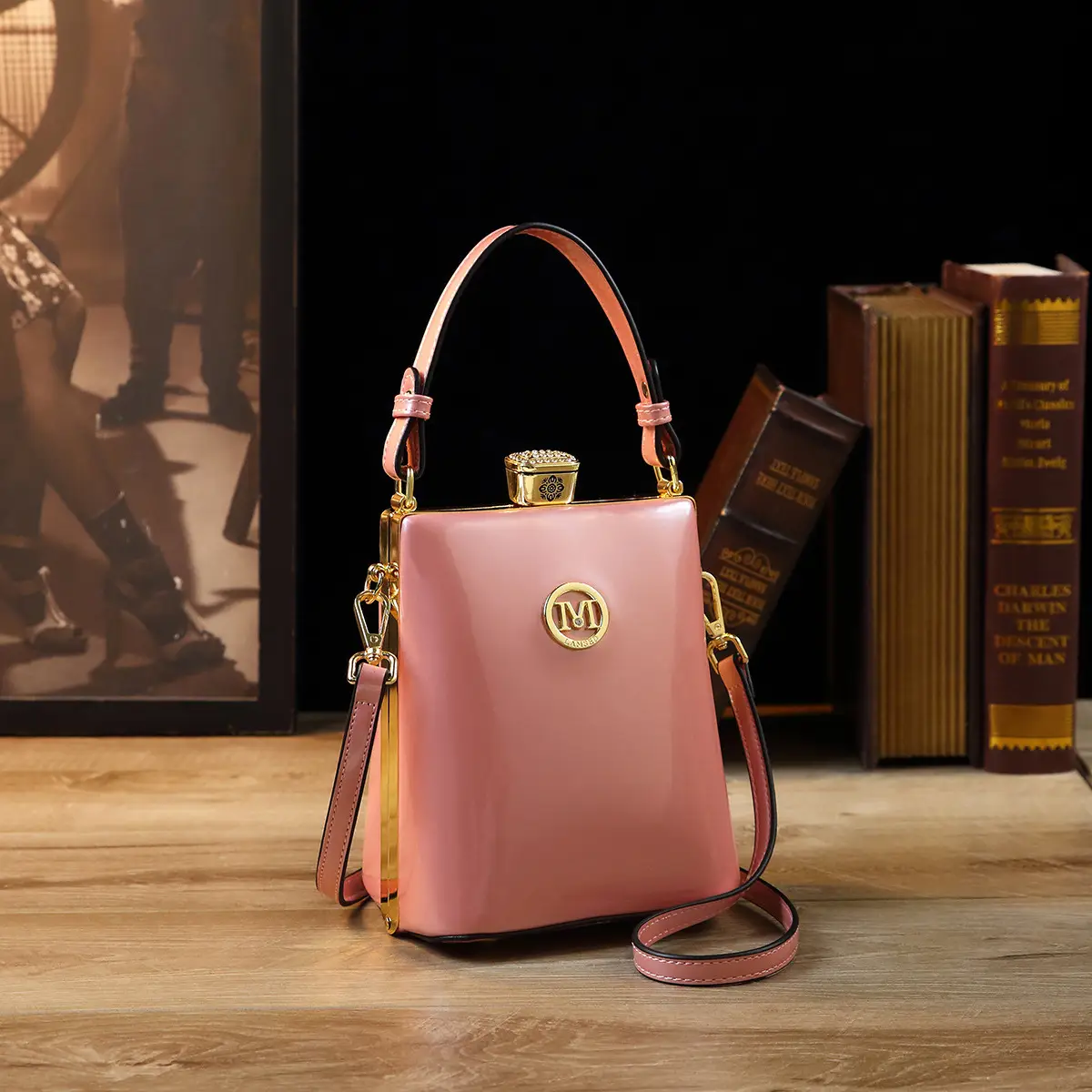 Patent Leather Glossy One Shoulder Can Be Crossbody Bag Light Luxury All-matching