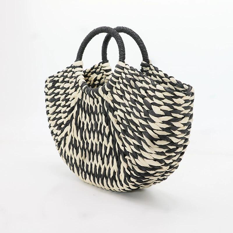 Straw Hand-woven Tote Bag With Dual Straps