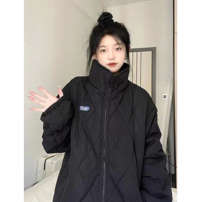 Autumn Winter Cotton padded Coat Women's Loose Black - Shop at LoveMi