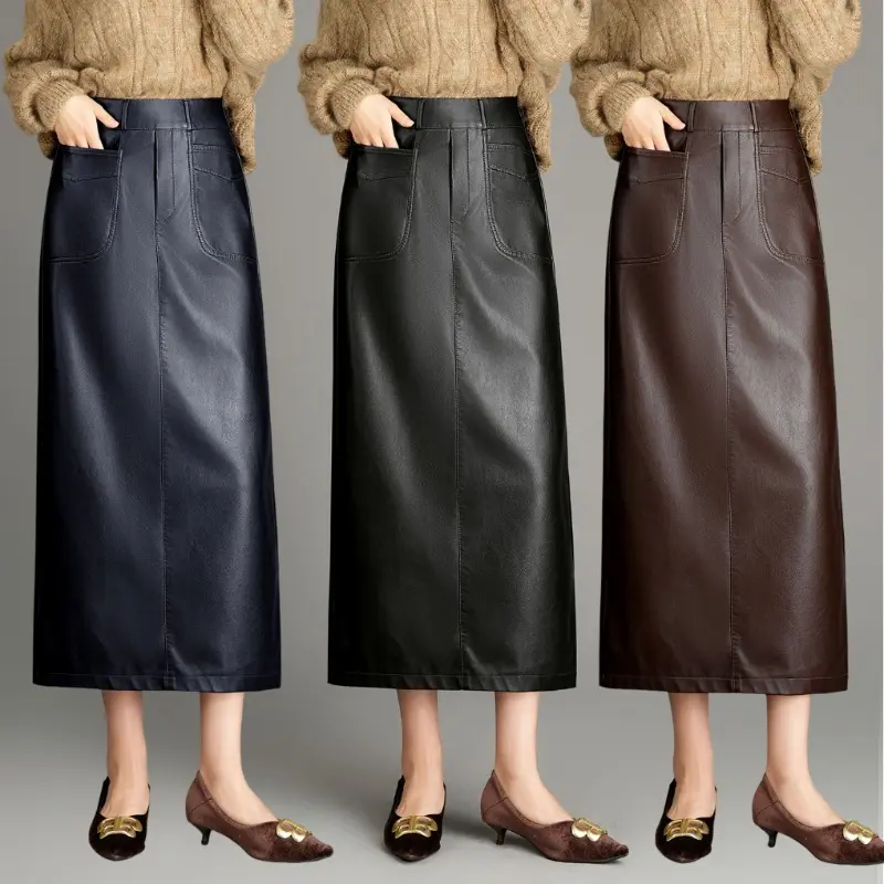 Womens Minimalist Chic Sheepskin Skirt