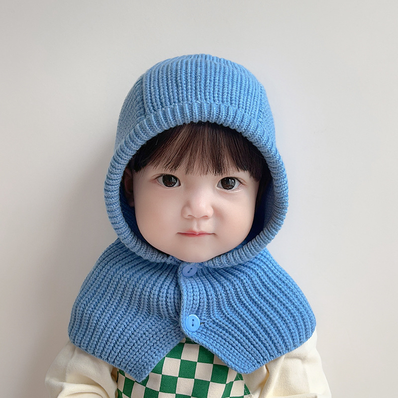 Winter Warm And Cute Children's Hat Scarf Integrated Hat