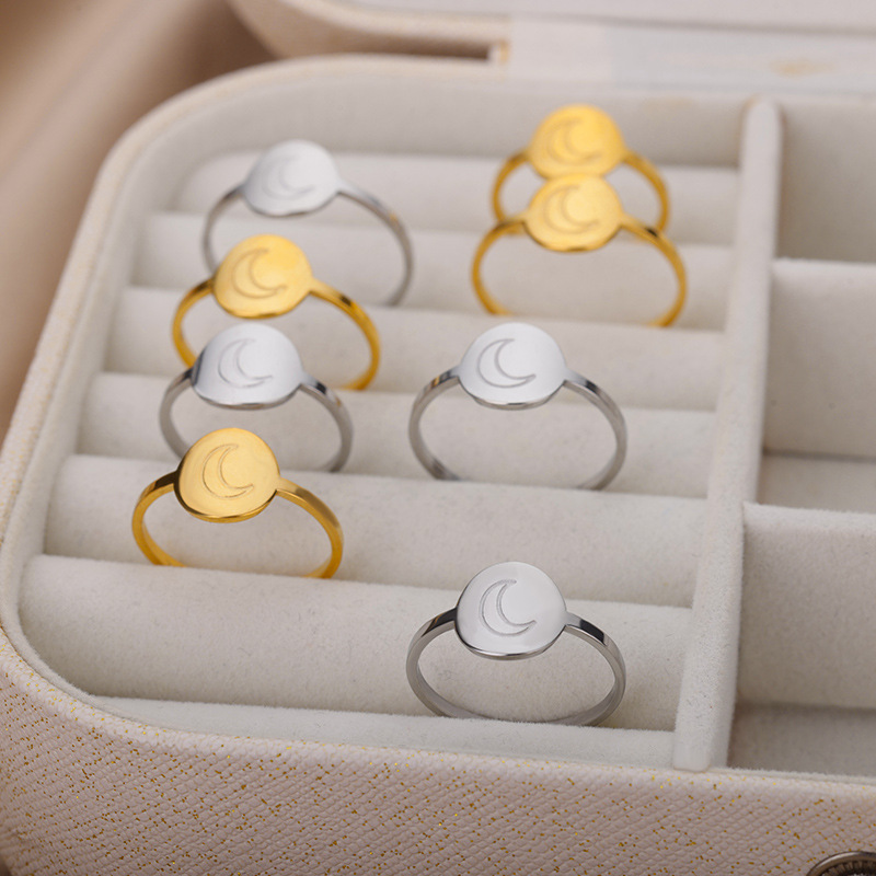 Classic Minimalist Element Sun Moon Ring Ornament
