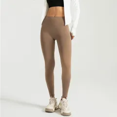 High Waist Hip Lift Yoga Pants Belly Contracting Nude Feel Running Sports Tights - Nude - View 1