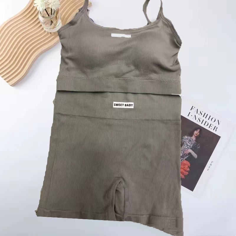 New High Waist Peach Yoga Suit Women