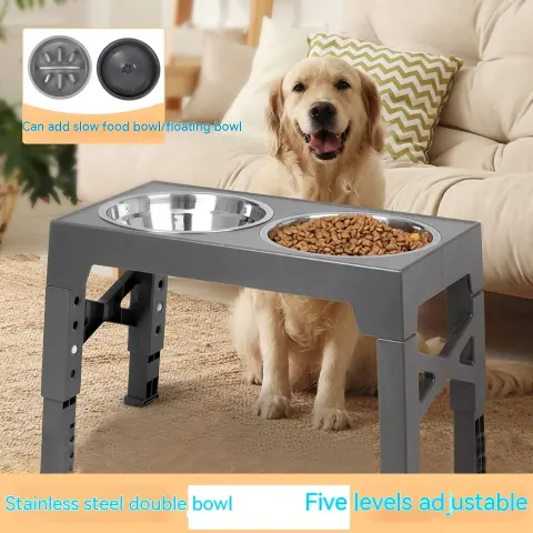 Pet Feeder Slow Feeding Bowl Lifting Dog Rack Neck