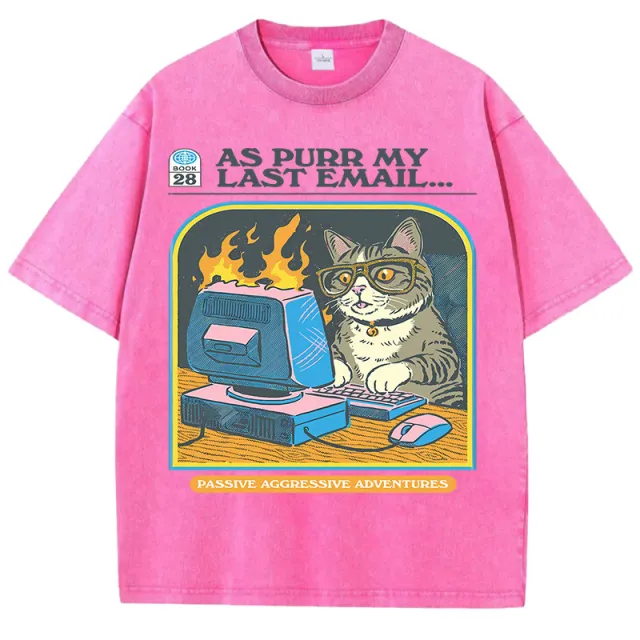 Men's Cat Playing Game Print Top Pink - Shop at LoveMi