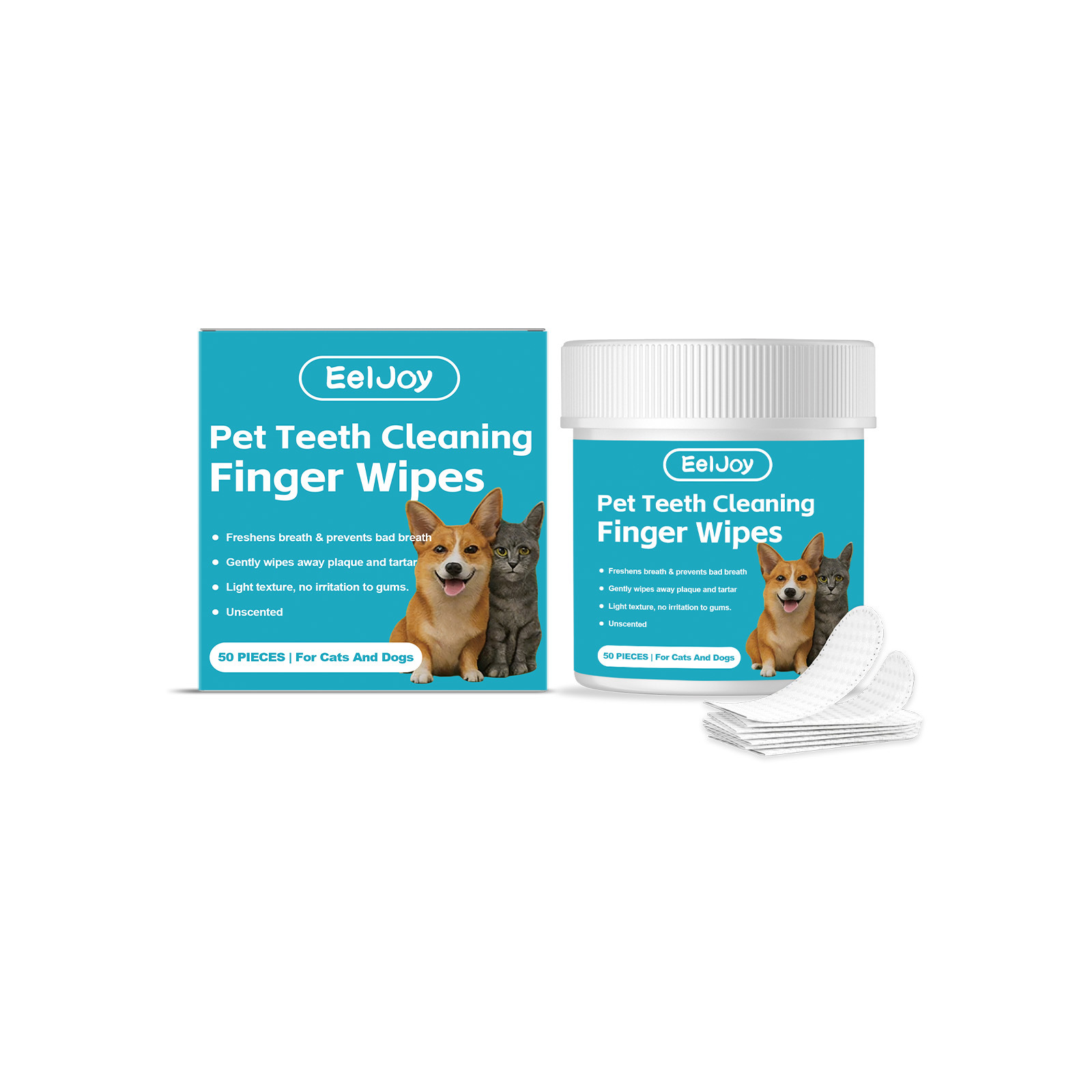 Pet Dental Finger Cots With Wipes