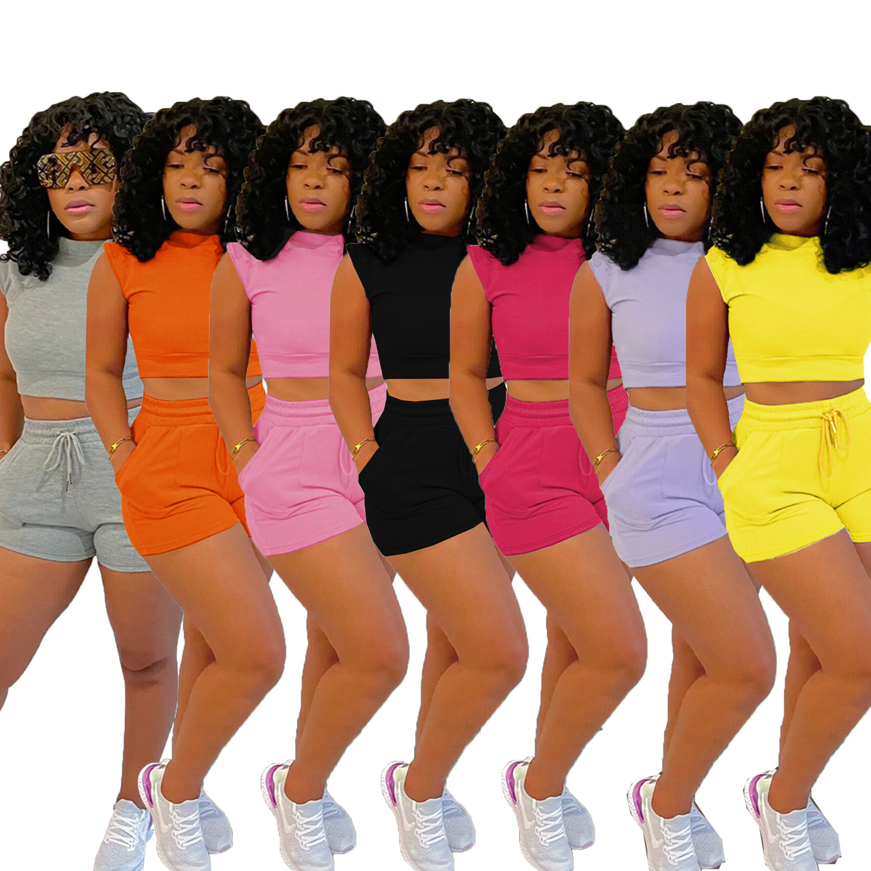 Women's Suit Shorts Sleeveless T-shirt Sports