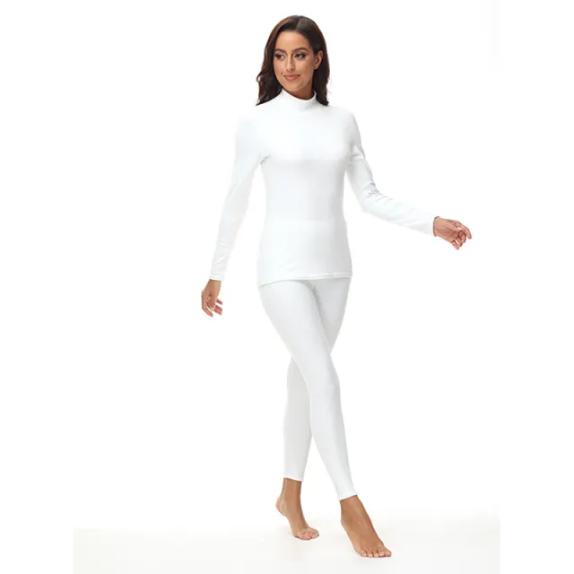 Autumn And Winter New Autumn Wear Long Pants Turtleneck Underwear Suit White - Shop at LoveMi