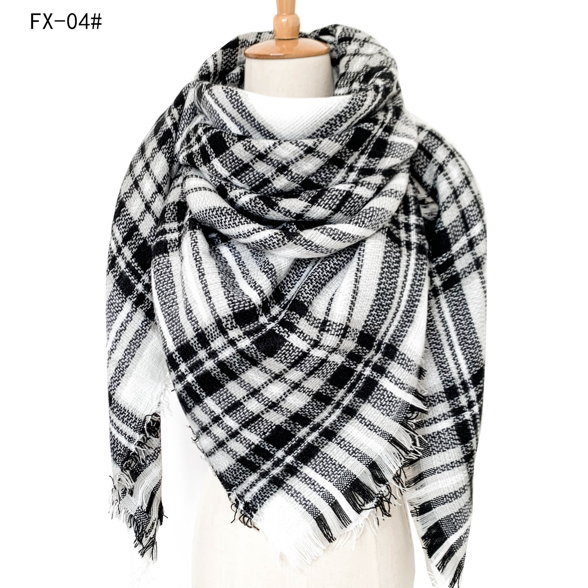 4 White Light Gray Plaid